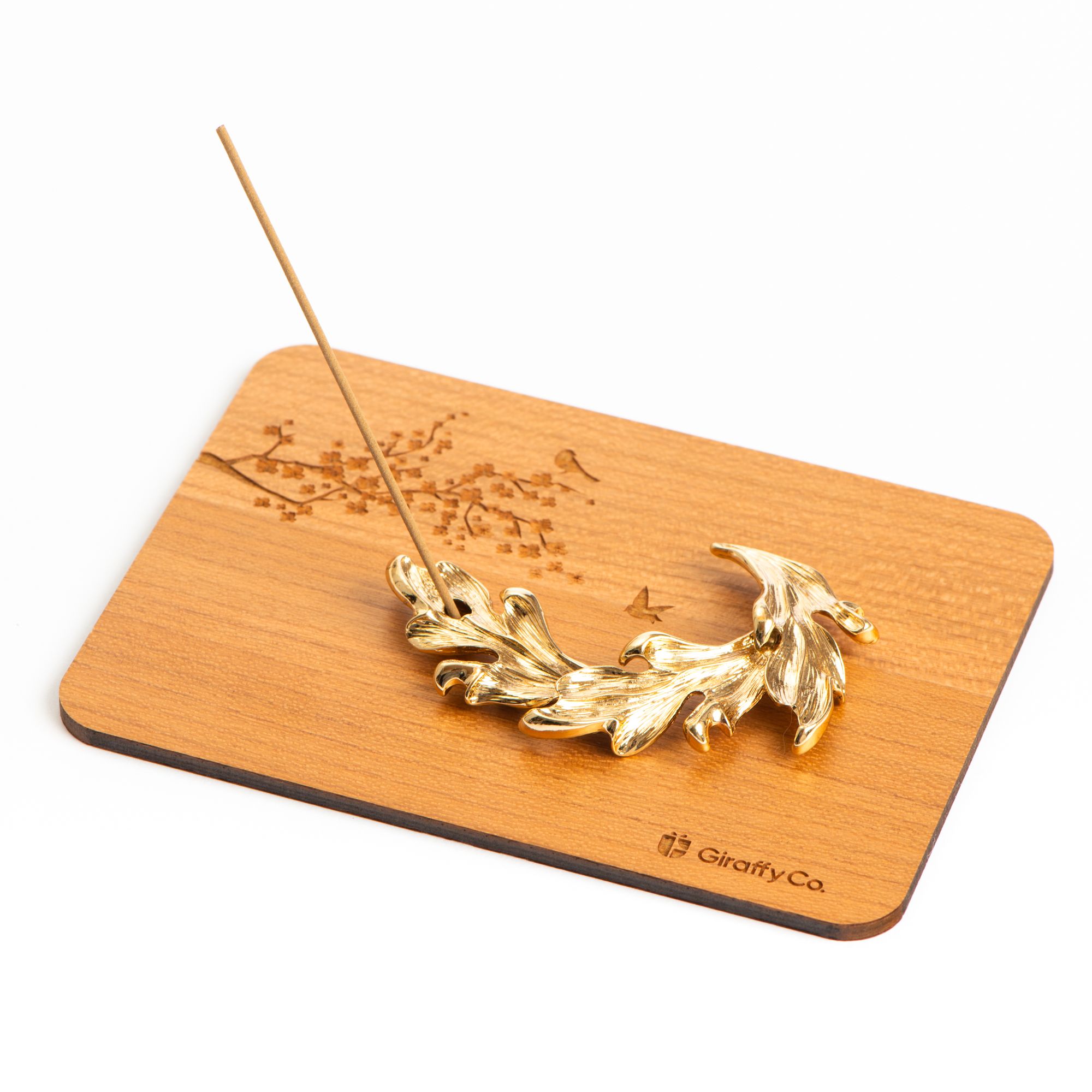 You You Ang Incense Holder Iori Leaf - Gold