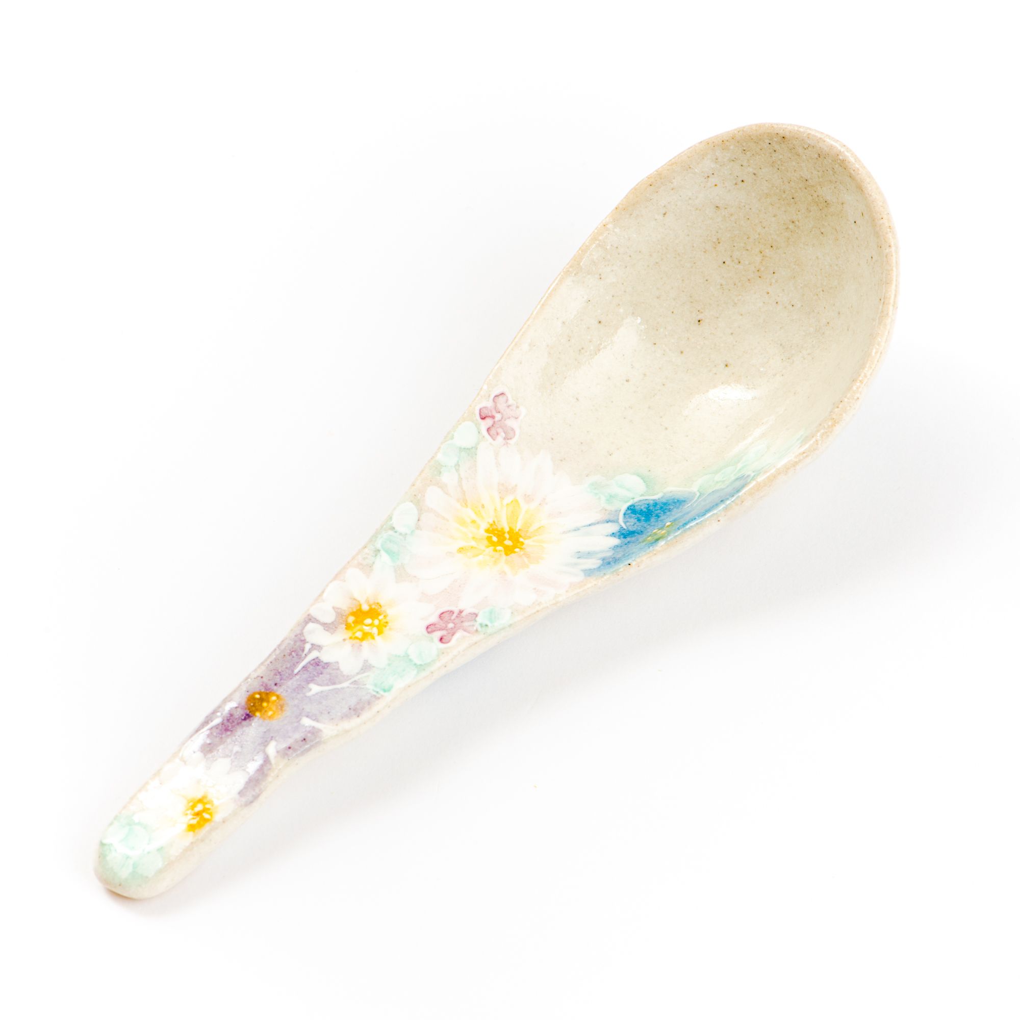Yuzuriha Matsumoto Flower Yuzen Bowl and Spoon
