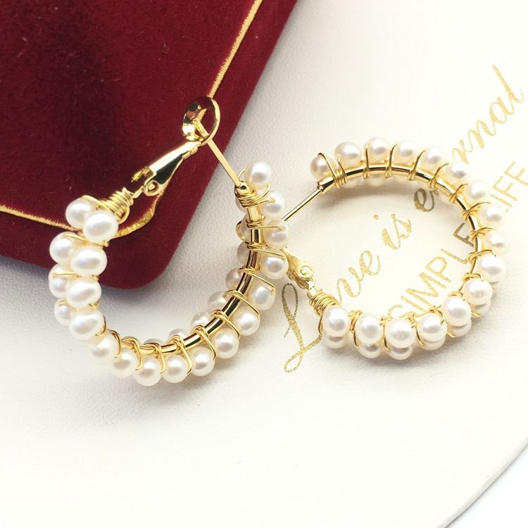 Discontinued-14k Gold Round Pearl Earrings Test-Customer Do not buy