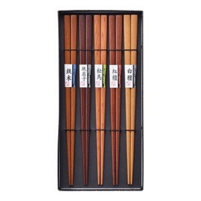 Utage Irodori Bashi Japanese Natural Wood Chopsticks Set