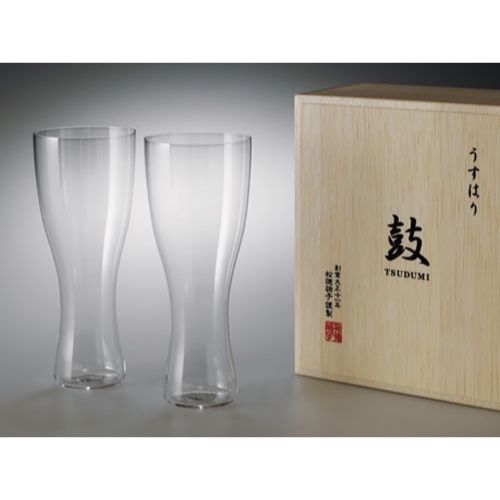 Toyo-Sasaki Glass Usuhari Beer Glass Set Gift Set