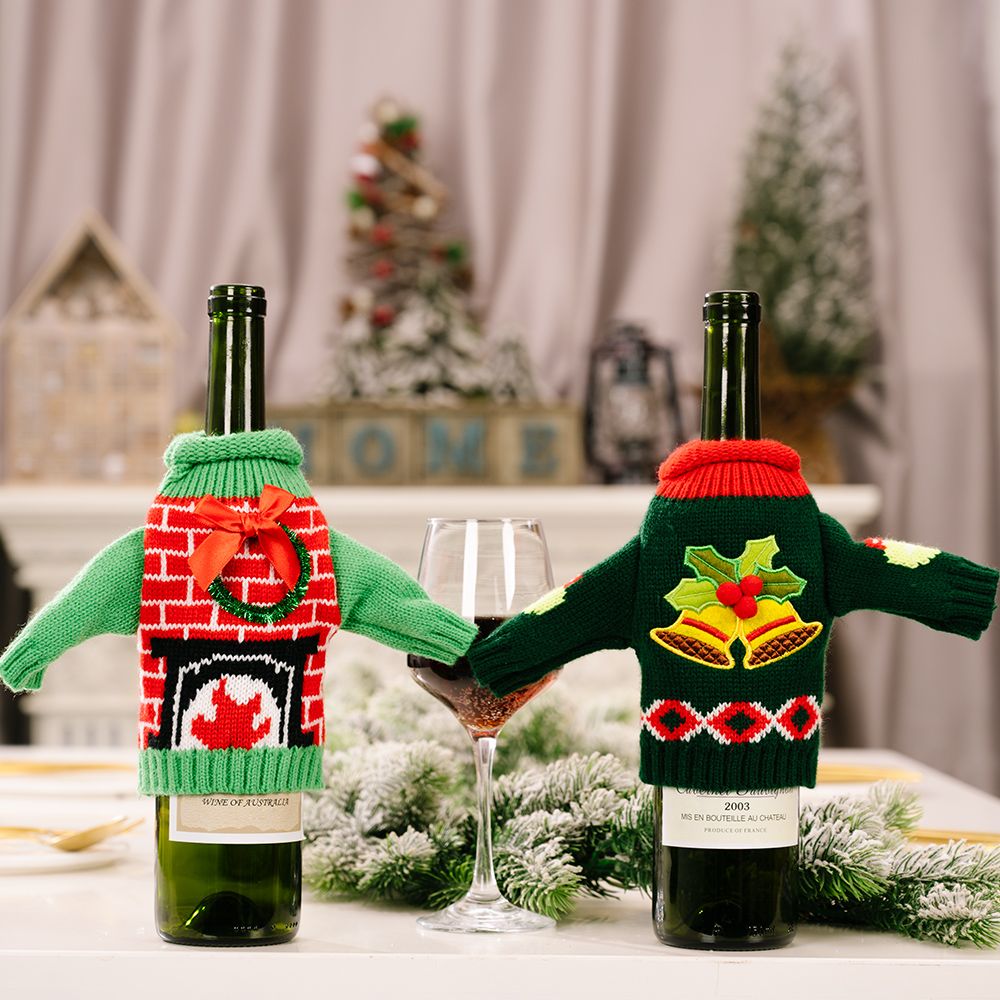 Christmas Sweater Wine Bottle Cover - Bell