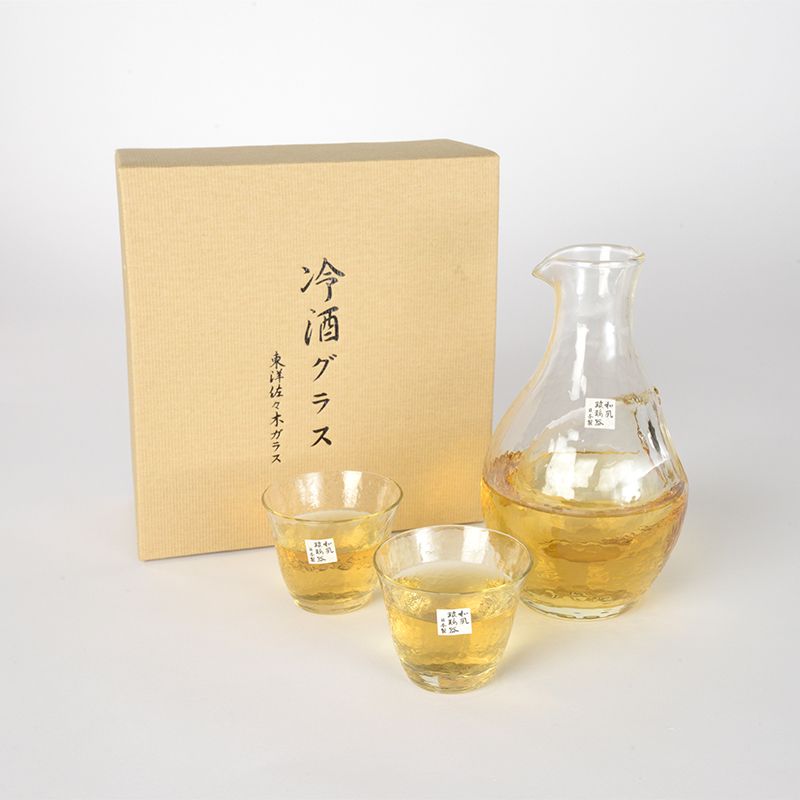 Toyo-Sasaki Glass Sake Set-Amber