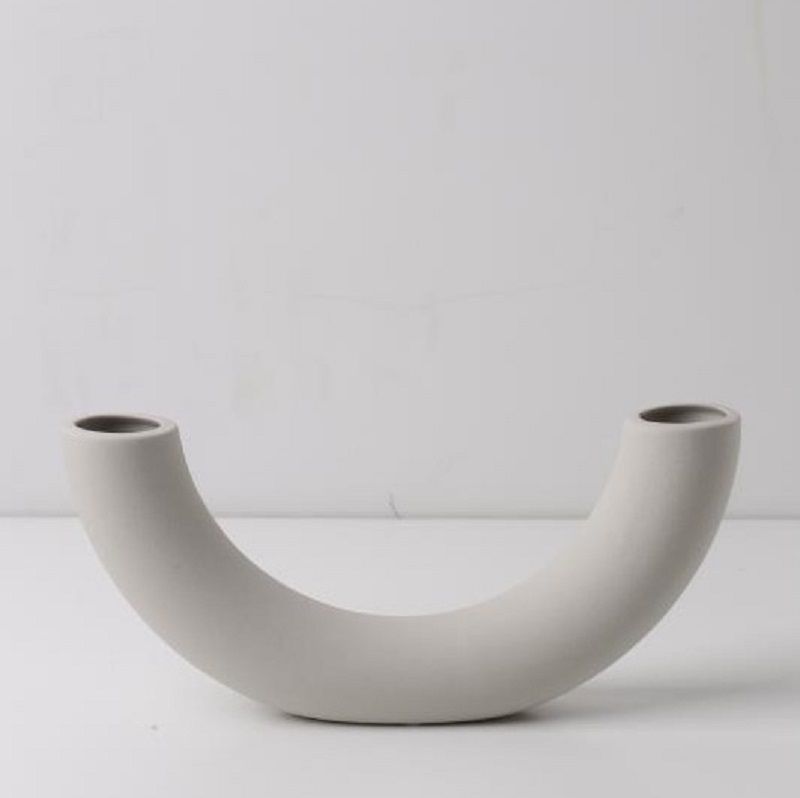 Minimalistic Half Donut Ceramic Vase