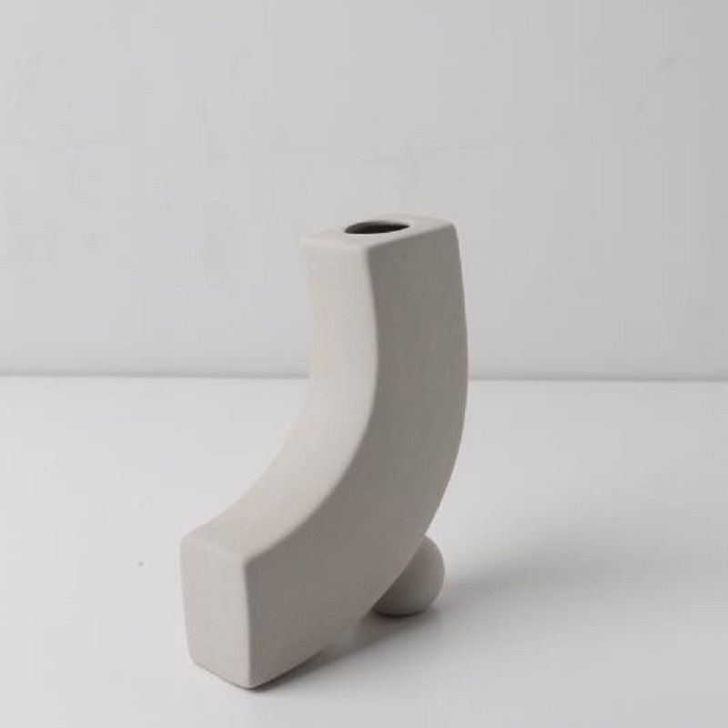 Minimalistic J-Shaped Ceramic Vase