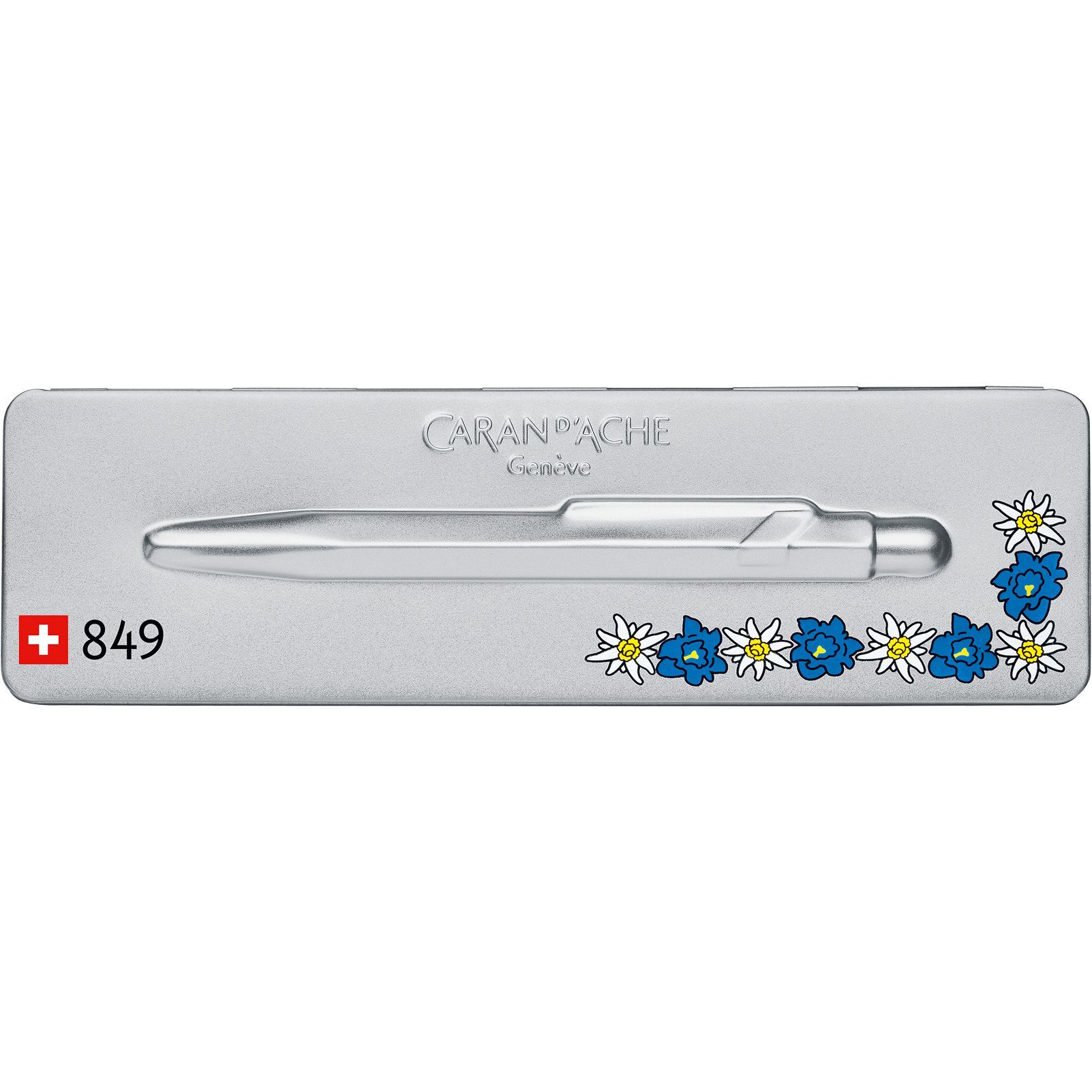Caran d'Ache Popline Totally Swiss Collection with Tin Giftbox - Edelweiss Black