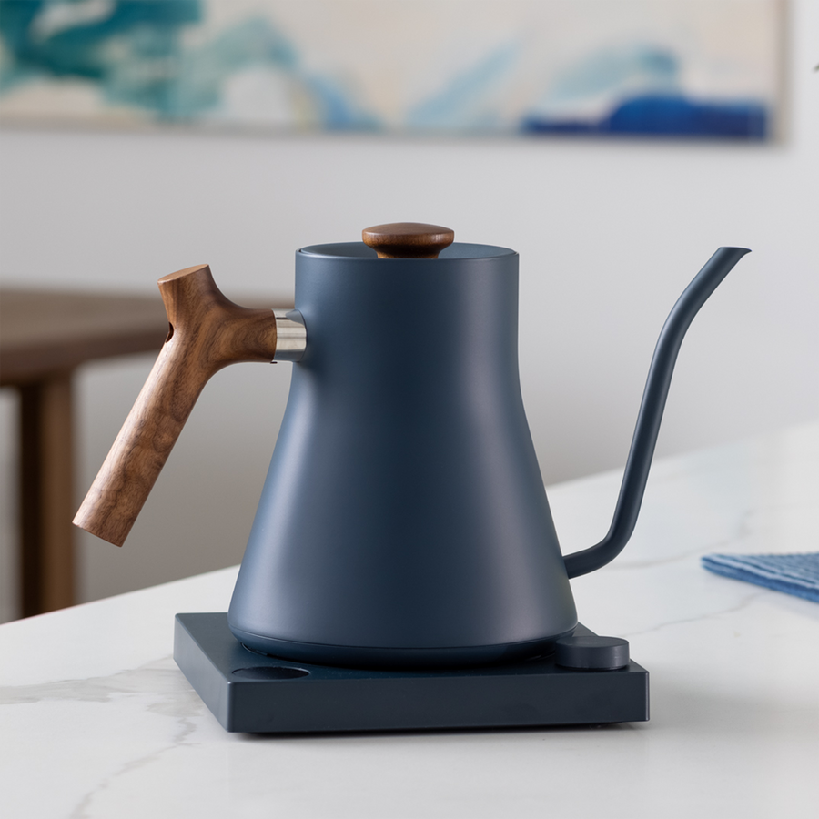 Fellow Stagg EKG Electric Pour Over Kettle - Stone Blue with Walnut Handle