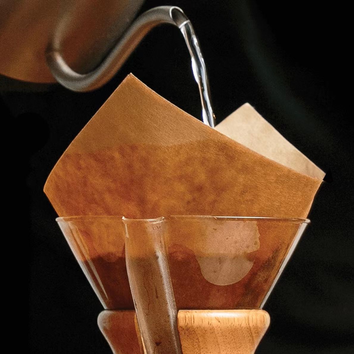 Chemex Unbleached Coffee Filter Squares - FSU-100 (100-Pack)