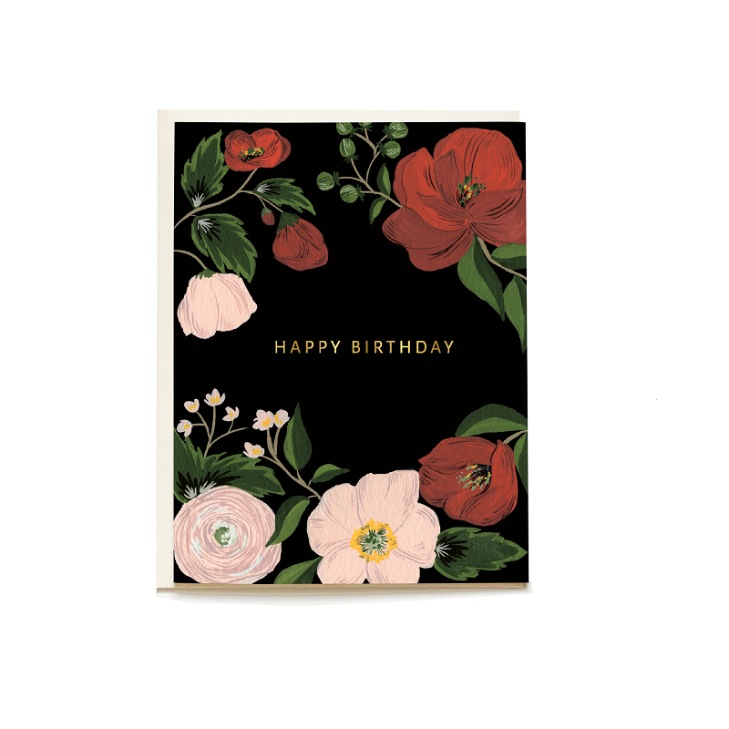 Pen + Pillar Midnight Floral Birthday Card