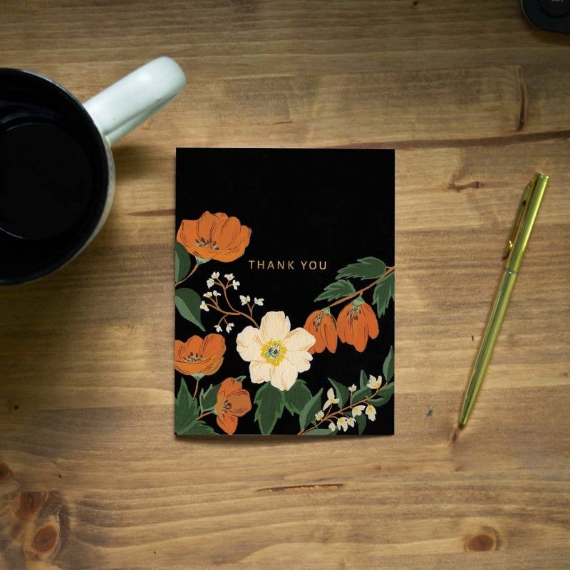 Pen + Pillar Autumn Poppy Thank You Card