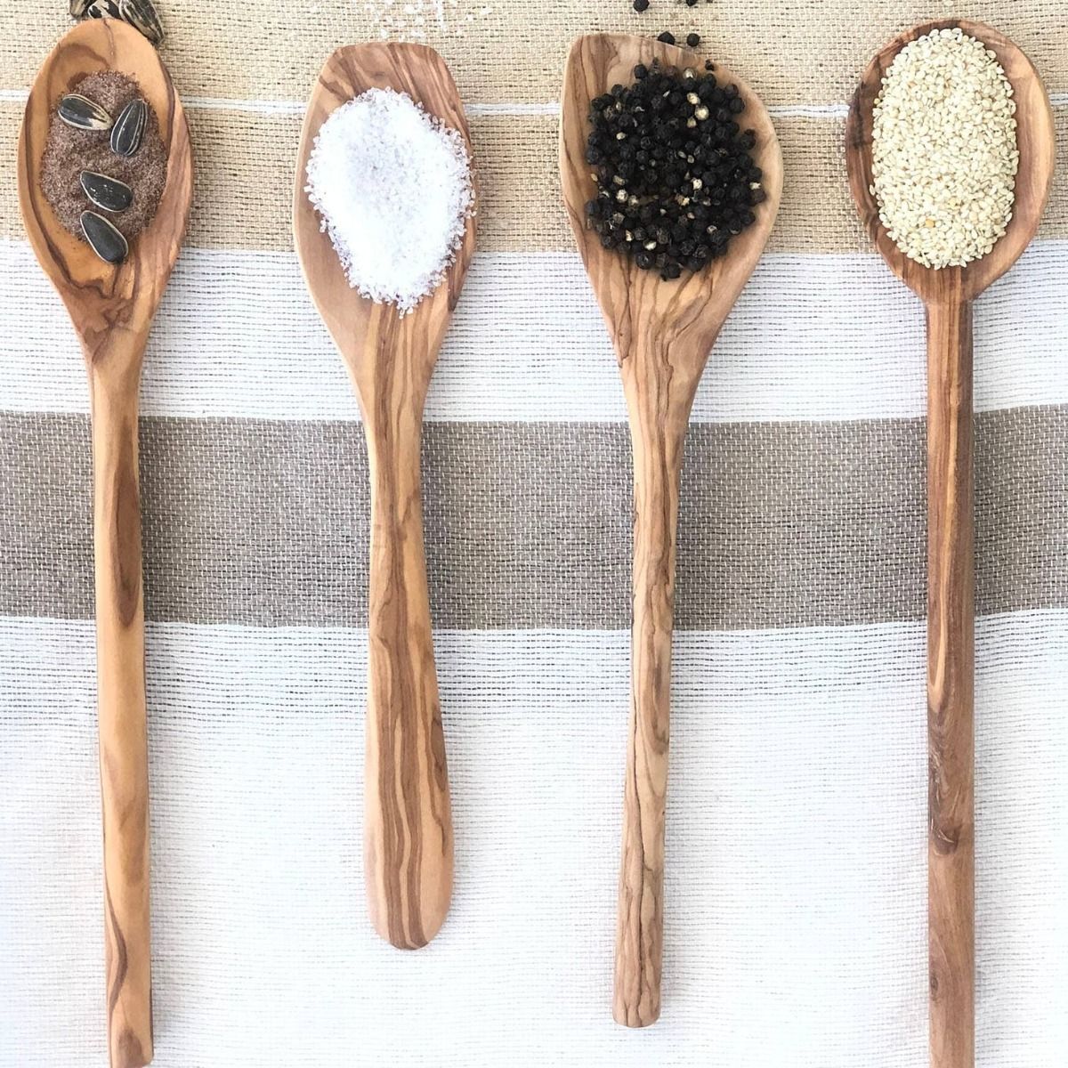 Scents and Feel Olive Wood Serving Spoons - Set of 4