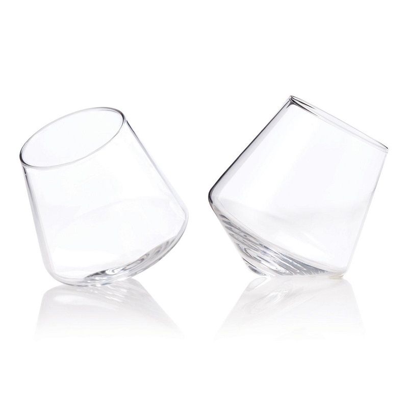 UBERSTAR Rolling Glasses - Stemless Wine and Whiskey Glasses (Pair)