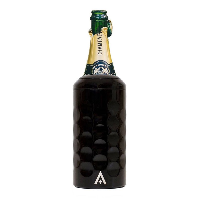 UBERSTAR Wine and Champagne Bottle Cooler with Lid - Black