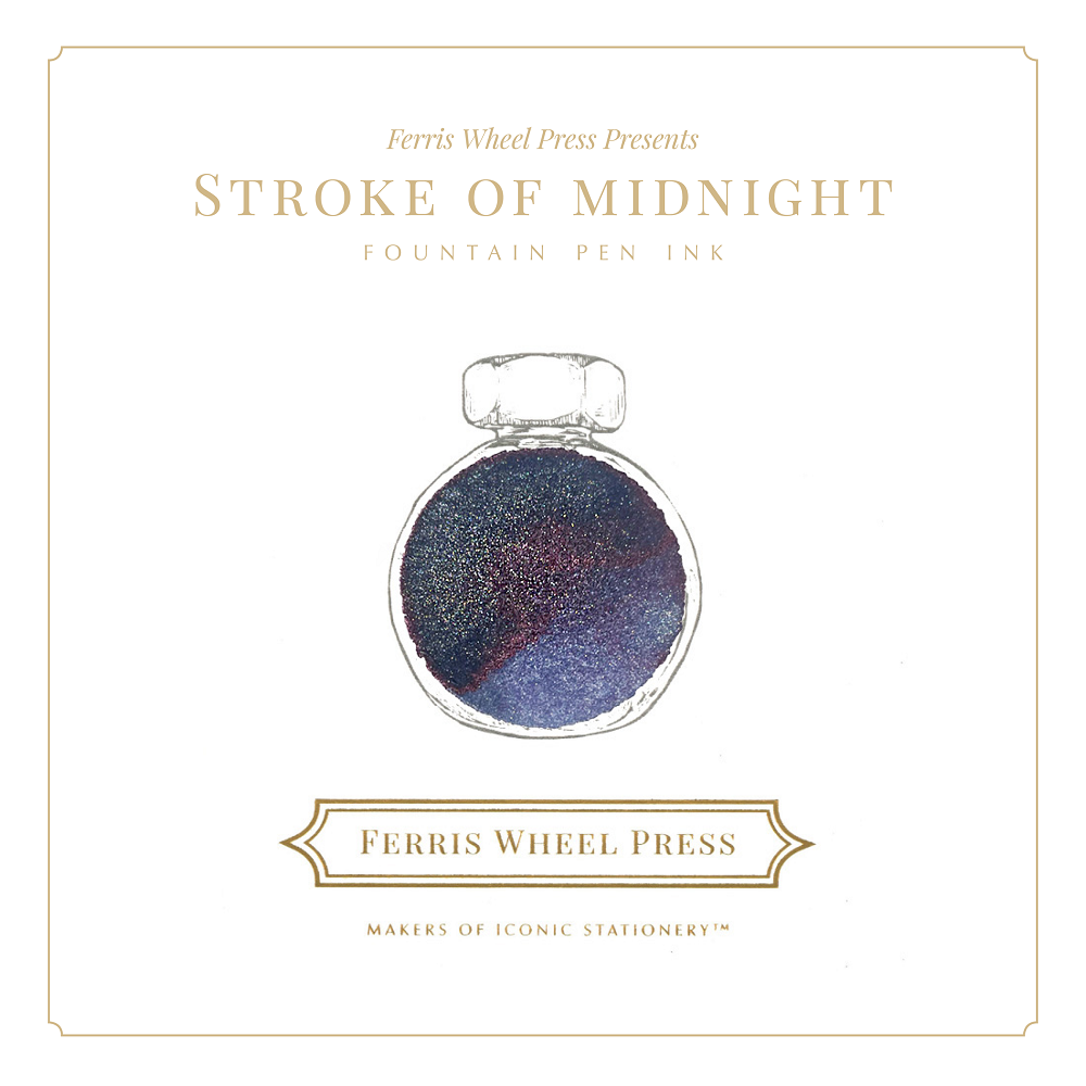 Ferris Wheel Press 38ml Bottled Fountain Pen Inks - Stroke of Midnight