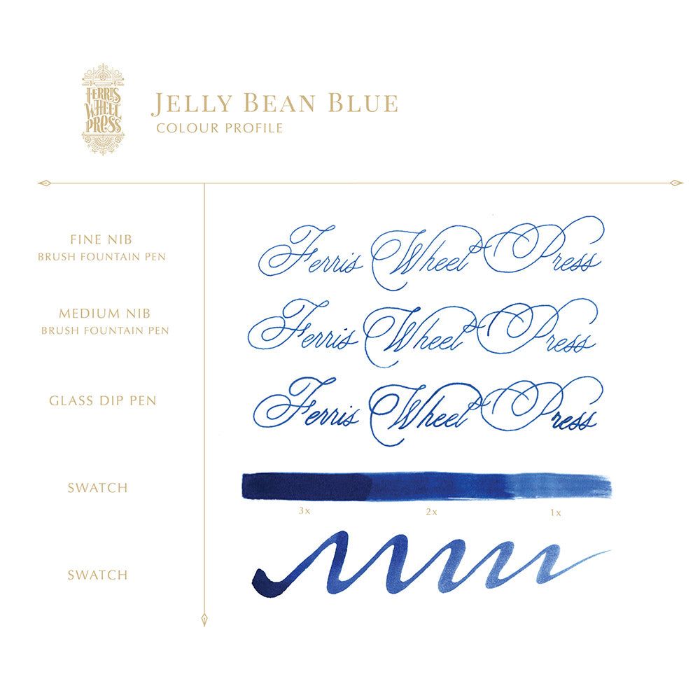 Ferris Wheel Press 85ml Bottled Fountain Pen Inks - Jelly Bean Blue
