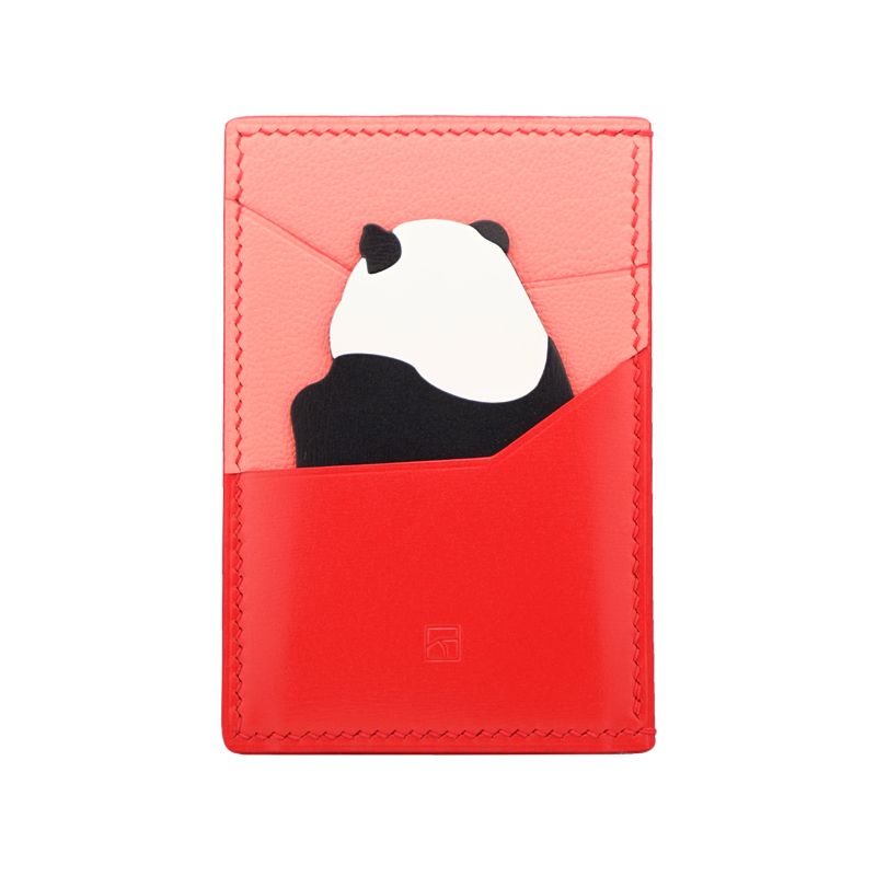 Noir Atelier Limited Edition Panda Card Holder - Pink & Red