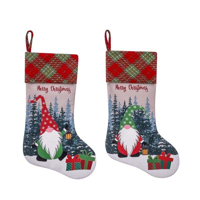 Haobei Rudolph Printed Christmas Socks-Green