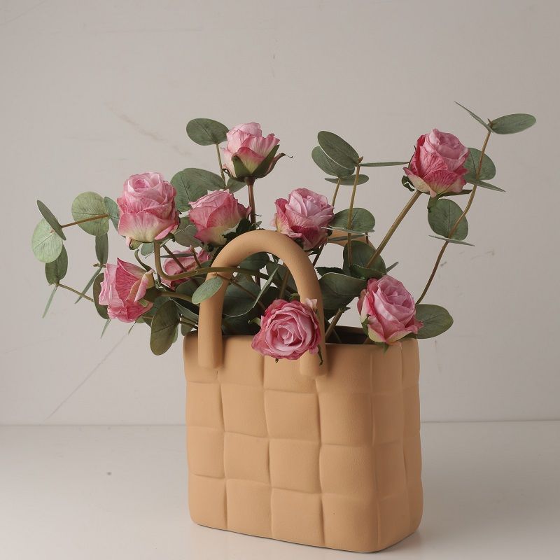 Woven Handbag Ceramic Vase