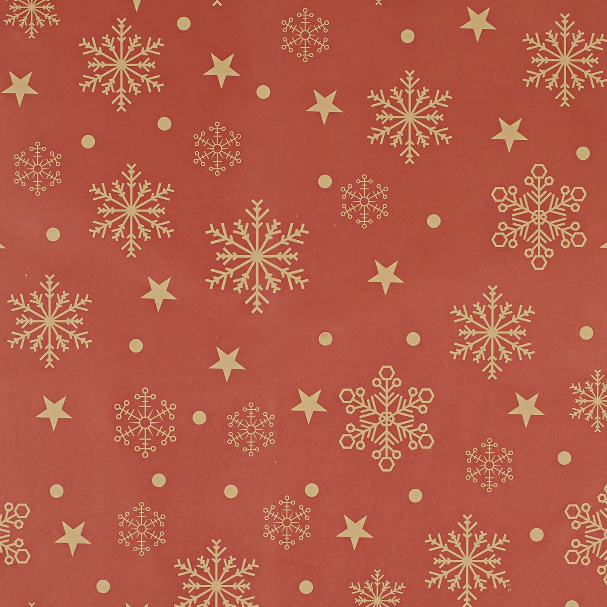 Jiemi Christmas Wrapping Paper_Snowflake_Red Background