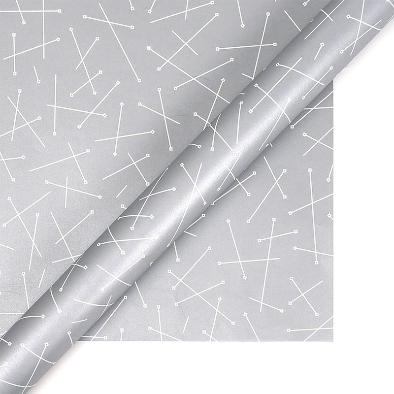 Paperplay Gift Wrapping Paper-Silver Wrap