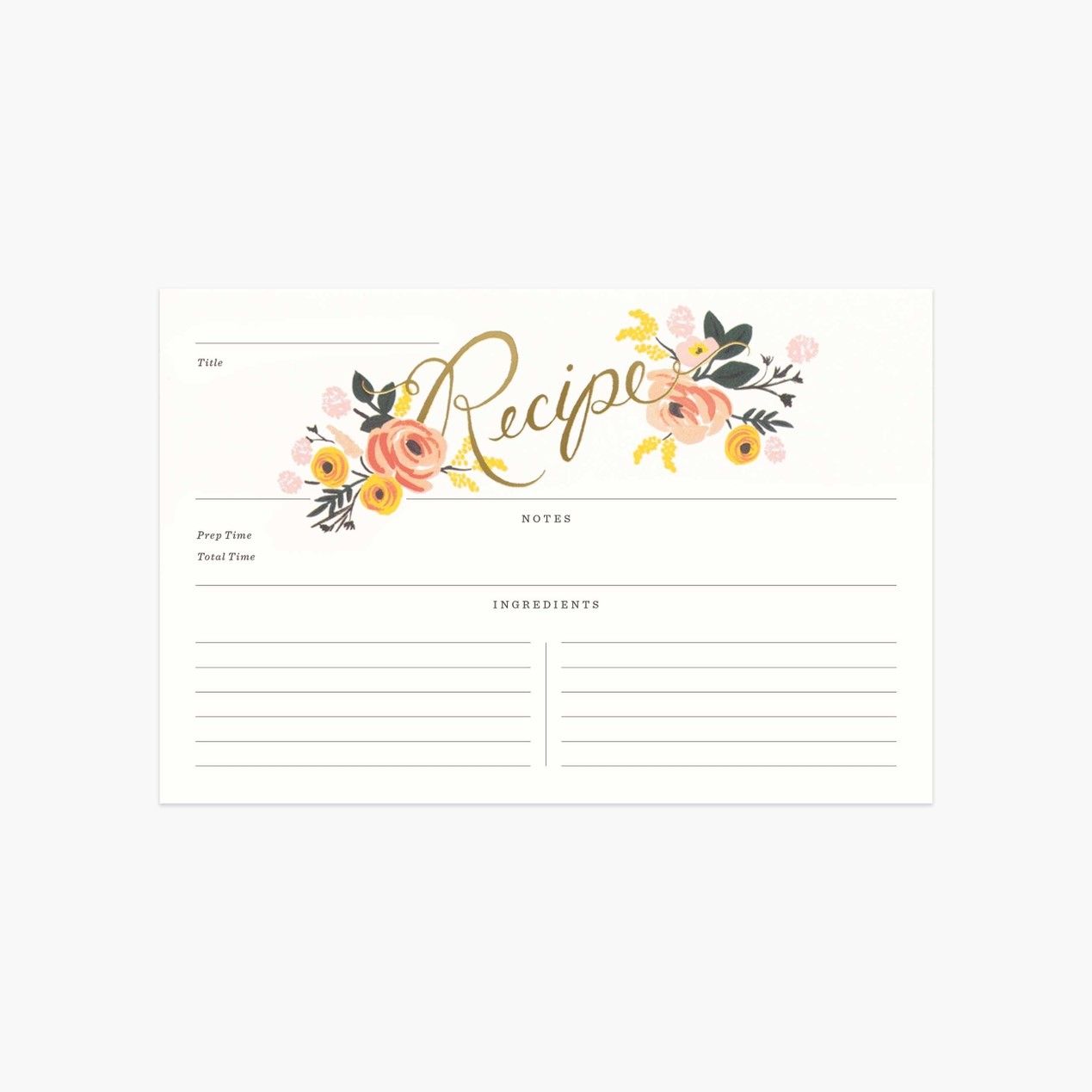 Rifle Paper Co. Recipe Cards - Peony