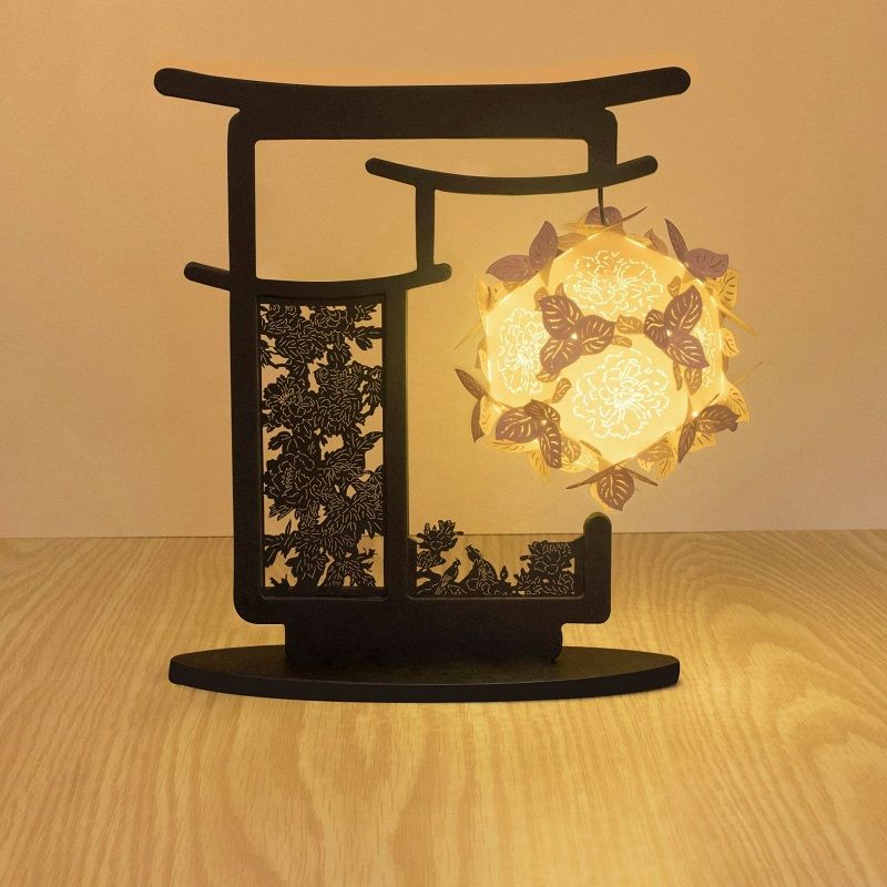 YIZHI DIY Paper Carving Lamp Flowers Blooming like A Piece of Brocade