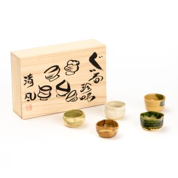 Cierto Japanese Mino Ware Sake Cups Gift Box