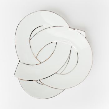 ARITA Ware Knot Plate - TASEIGAMA Musubi Collection - Platinum Wire