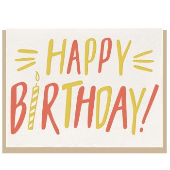 Dahlia Press Happy Birthday - Letterpress Card