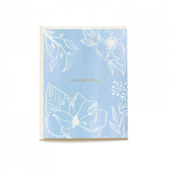 Pen + Pillar Blue Floral Thank You Card