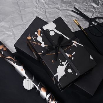 Paperplay Gift Wrapping Paper-Black Splash