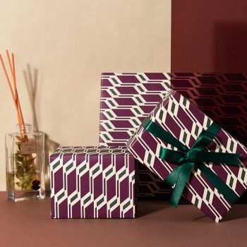 Paperplay Gift Wrapping Paper-Modern Maroon