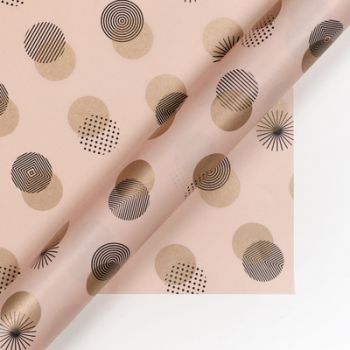 Paperplay Gift Wrapping Paper-Pink Gold Polka Dot