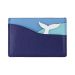 Noir Atelier Handmade Whale Design Leather Card Holder - Blue with White Tail